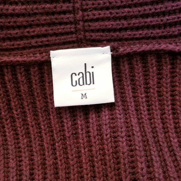CAbi Regal Mulberry Wine Knit Cardigan Sweater #3350   Women's Size Medium - Picture 9 of 9